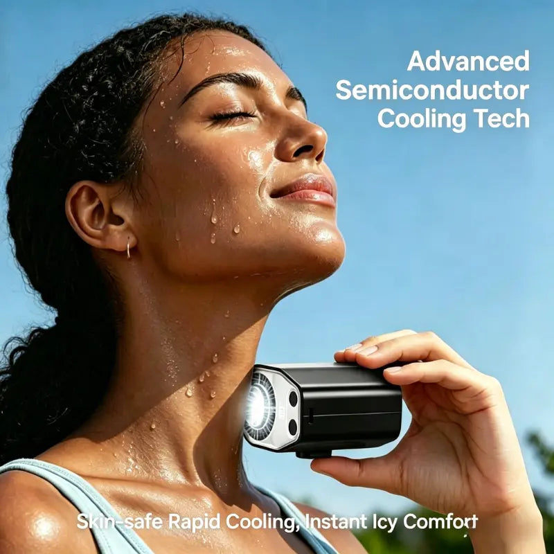 JOYTUTUS Semiconductor Cooling Clip-On Fan - Portable Clip Fan, Car Accessories, 360° Rotatable, 100-Speed Adjustable, USB Rechargeable, 3000Mah Battery, LED Display, Cool Tech Gadget, Cars Accessories